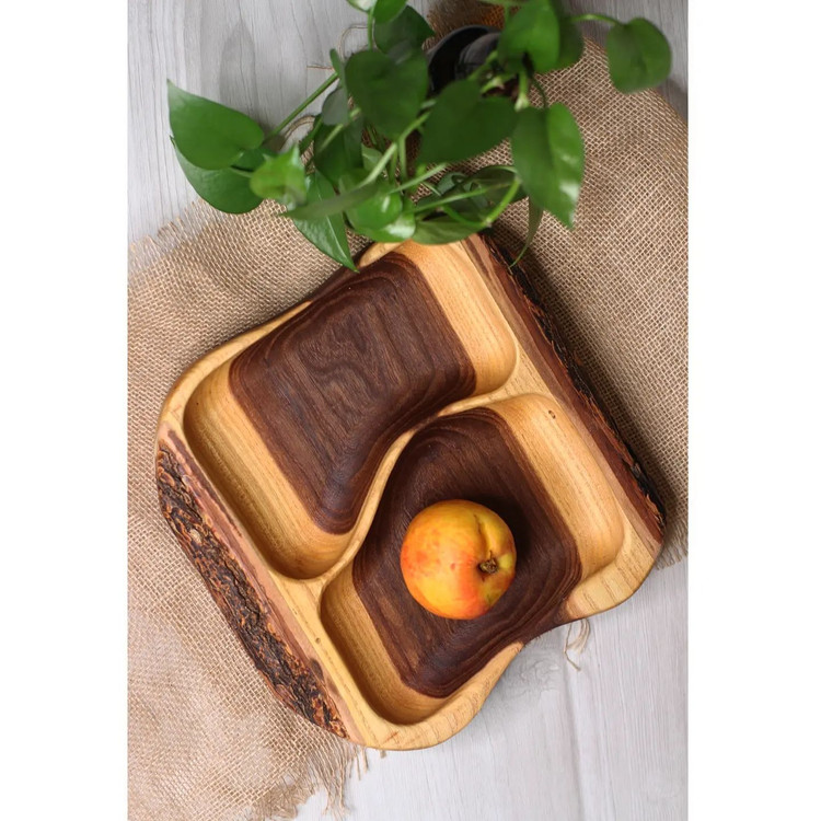 اردوخوری چوبی دورنگ، دوخانه طرح چوب M024 (رویا)